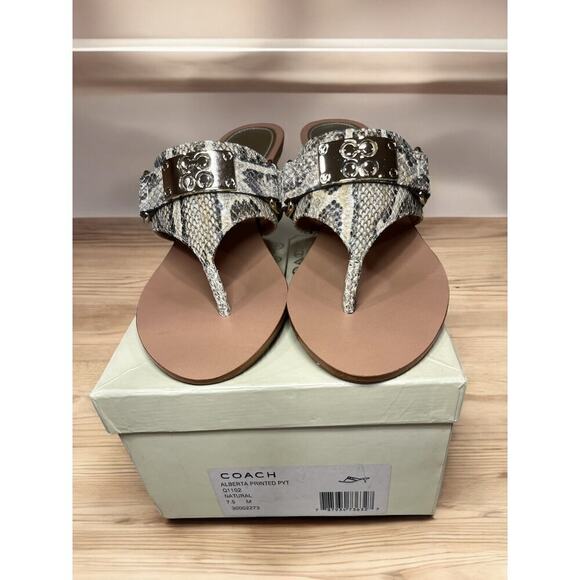 New With Tags Y2K Coach Q1102 Alberta Printed Python Kitten Heels Size 7.5M - Picture 8 of 8